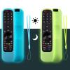 2 Pack LG Magic Remote Cover - Silicone Protective Case for LG Smart TV Remote Controller MR21/22/23 - Shockproof, Anti-Slip, Anti-Lost Loop, Glow in The Dark (Glow Green + Glow Blue) view 1