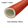 Fiberglass Heat Shield Sleeve, Fiberglass Sleeve Heat Shield Fireproof Silicone Rubber Coated Braided Fiberglass Fireproof Sleeve for Hose Lines, Electrical Wiring Various Specifications Red,120mm ( S view 2