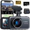 Dual Dash Cam 4K 2160 P Ultra HD Car DVR Front and Rear Camera with Built-in WiFi & GPS (170 Degree Wide) with 64 GB High Speed SD Card Free (Maximum Support 256 GB) 24 Hour Monitoring view 1