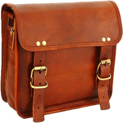 10 inch Brown Genuine Leather Small Briefcase for Men - Perfect 10-inch Tablet and Laptop Companion