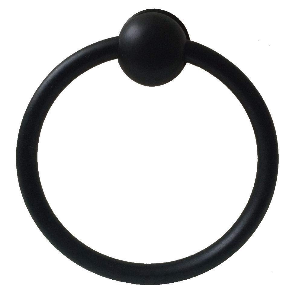 FJYDM Dia 2 1/2" Large Black Ring Single Drop Pull Knob Drawer Pull Pendant Dresser Pull Handles Door Pull Hardware
