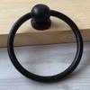 FJYDM Dia 2 1/2" Large Black Ring Single Drop Pull Knob Drawer Pull Pendant Dresser Pull Handles Door Pull Hardware view 2