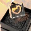 QINGXU 3D Cube Crystal Desktop Decoration, Desktop LED Base Night Lights, Cloud Lights, Gifts for Friends, Family, Lovers, Children (Size : Heart) view 4