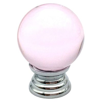 FJYDM Blue Glass Knob Drawer Pull Chrome Polished Cabinet Knobs Dresser Pulls Handle Kitchen Door Knob Hardware Diameter 1.2 (Color : Pink)