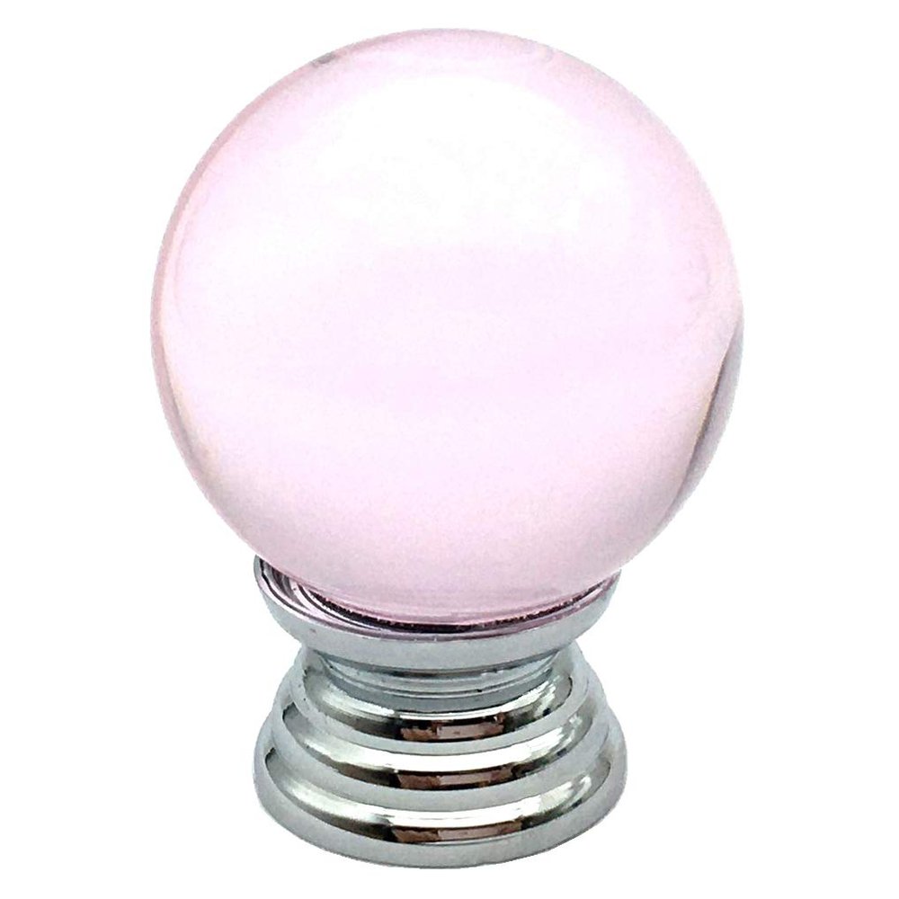 FJYDM Blue Glass Knob Drawer Pull Chrome Polished Cabinet Knobs Dresser Pulls Handle Kitchen Door Knob Hardware Diameter 1.2 (Color : Pink)