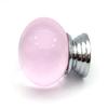 FJYDM Blue Glass Knob Drawer Pull Chrome Polished Cabinet Knobs Dresser Pulls Handle Kitchen Door Knob Hardware Diameter 1.2 (Color : Pink) view 4