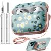 Inesore for AirPods Pro 2nd Generation Case Cover with Lock, Flowers Cute Air Pods Pro 2 Case Hard iPod Pro Cases for Women Girls with Cleaner Kit (2023 USB-C /2022/2019) - Green Daisy view 1