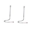 Hemoton 2pcs USB Metal Led Night Flexible Gooseneck Design for Eye for Desk Laptop and Bedside Use Silver view 1