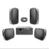 Pure Resonance Audio - (4 6.5"" 70V Outdoor Surface Mount Speakers + 120 Watt Bluetooth Mixer Amplifier - Sound System for Restaurant/Bar/Cafe, 4S61MA120BT view 1