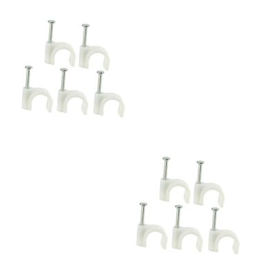 Gadpiparty 400pcs Round Cable Clips for Weather-Resistant Wire Holders for Use Organize Cords and Wires Effortlessly