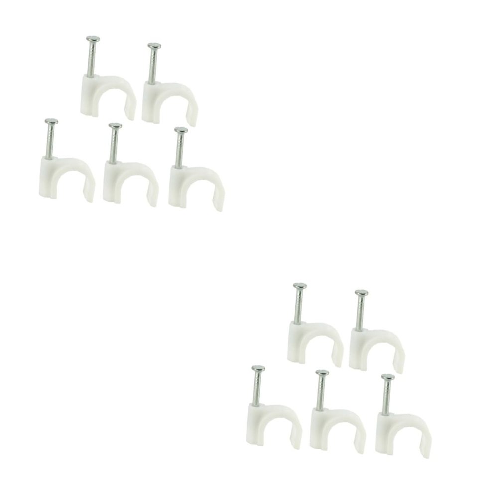 Gadpiparty 400pcs Round Cable Clips for Weather-Resistant Wire Holders for Use Organize Cords and Wires Effortlessly