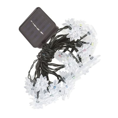 LABRIMP 1pc Double-Layer Solar Led Lotus Light String Decorative Hanging Accessory for Indoor Outdoor Use Safe Lifelike for Parties Gardens Patios and Festivals