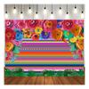 10X8FT Fiesta Mexican Floral Backdrop  Colorful Papel Picado Stripes Background for Cinco de Mayo, Fiesta Birthday Party, Mexican Theme Baby Shower, Photo Booth Decoration 177 view 2