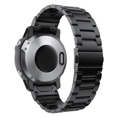 AEMALL 26 22 20MM Watchband For Garmin Fenix 7X 7 7S 6X 6 6S Watch Quick Release Stainless Steel Wrist Band For Fenix 5X 5 3HR 5S 935 945 Strap (Color : Black, Size : 26mm Fenix 5X 5XPlus)