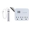 GE 6-Outlet Surge Protector, 4 Ft Extension Cord, Power Strip, 800 Joules & 3-Outlet Extender Sur Protector with 2 USB Ports, Charging Station, Wall Tap, Protected Indicator Light view 1