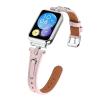 AsohsEN Leather Silver headband bands Compatible with Xiaomi Mi Band 8 Pro Band Women Men,Soft Leather Replacement Wristband,for Xiaomi Mi Band 8 Pro bands for women men (Pink) view 3