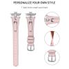 AsohsEN Leather Silver headband bands Compatible with Xiaomi Mi Band 8 Pro Band Women Men,Soft Leather Replacement Wristband,for Xiaomi Mi Band 8 Pro bands for women men (Pink) view 4