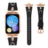 AsohsEN Leather Rose Gold headband bands Compatible with Xiaomi Mi Band 8 Pro Band Women Men,Soft Leather Replacement Wristband,for Xiaomi Mi Band 8 Pro bands for women men (Black) view 1