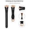 AsohsEN Leather Rose Gold headband bands Compatible with Xiaomi Mi Band 8 Pro Band Women Men,Soft Leather Replacement Wristband,for Xiaomi Mi Band 8 Pro bands for women men (Black) view 4