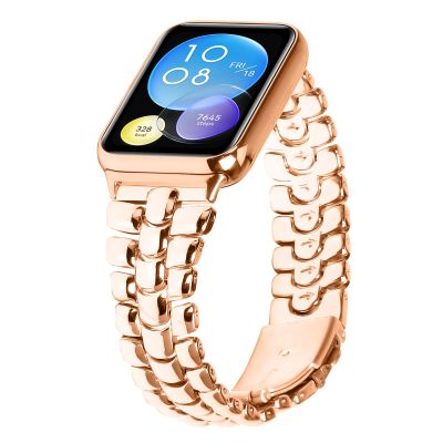 AsohsEN Metal bands Compatible with Xiaomi Mi Band 8 Pro Band Women Men,Adjustable Metal Replacement Wristband for Xiaomi Mi Band 8 Pro bands for women men (Rose Gold)