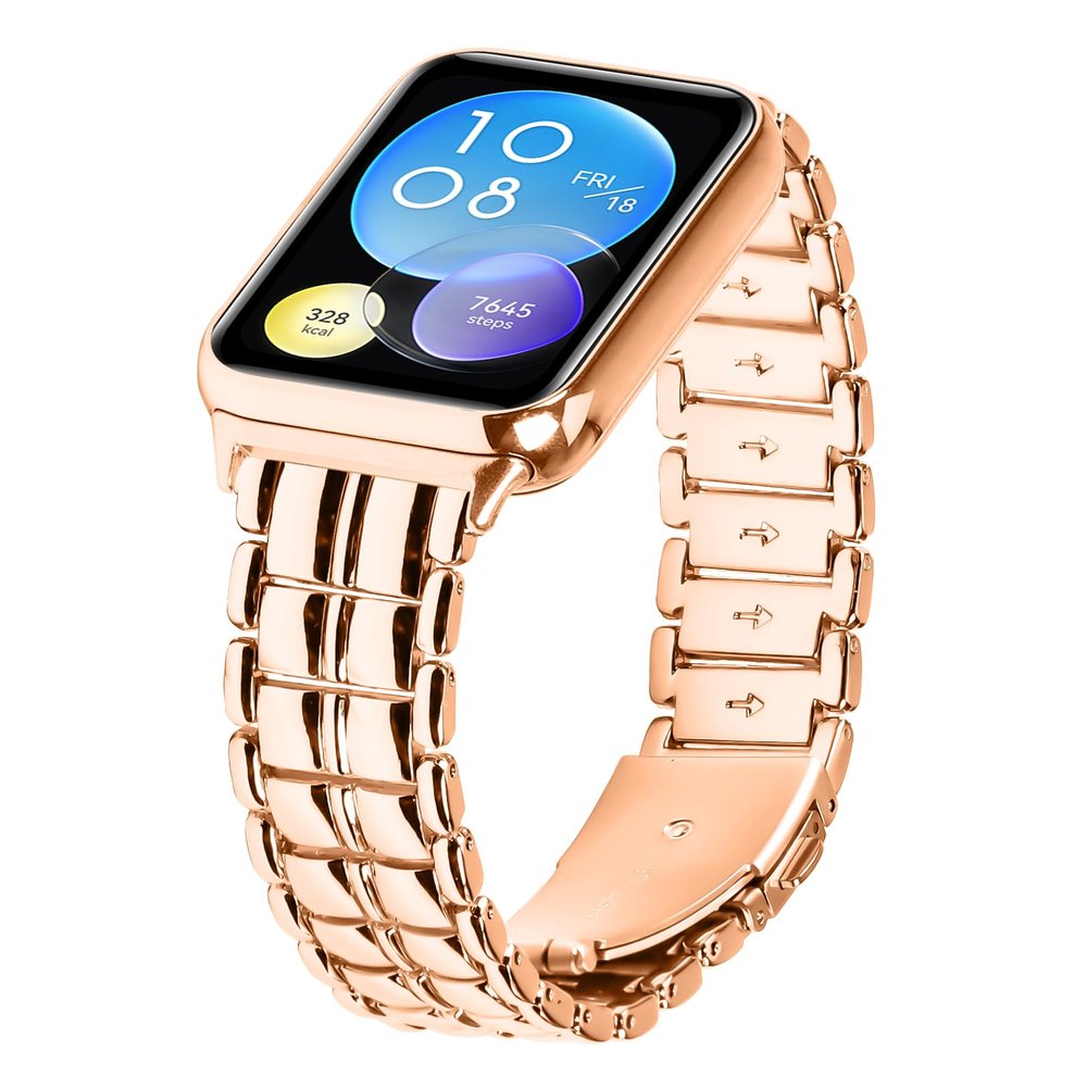 AsohsEN Metal bands Compatible with Xiaomi Mi Band 8 Pro Band Women Men,Adjustable Metal Strap Replacement Wristband Compatible with Xiaomi Mi Band 8 Pro bands, for women men (Rose Gold)