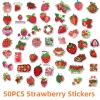 SUYANGLIU 50pcs Strawberry Stickers for Kids Aesthetic Friuts Stickers for Girls Boys Teens Adults Vinyl Waterproof Stickers for Water Bottles Laptop Scrapbooking Skatebord Phone view 2