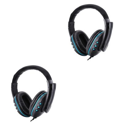 Mikikit 2pcs Gaming Headphones Volume Control Noise Reduction Headset for Pro Slim One Laptop