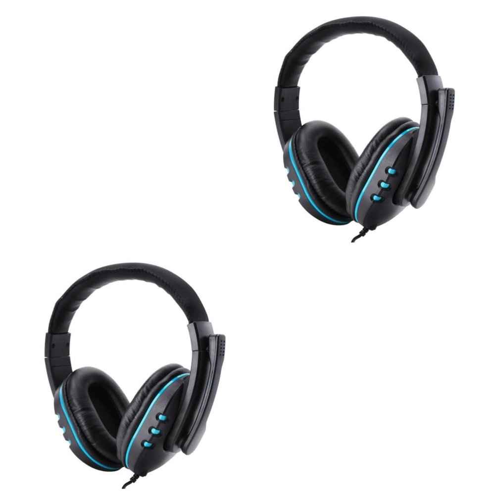 Mikikit 2pcs Gaming Headphones Volume Control Noise Reduction Headset for Pro Slim One Laptop
