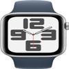 Apple Watch SE (2nd Gen) [GPS 40mm] - Silver Aluminum Case with Storm Blue Sport Band, M/L (Renewed) view 4