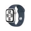 Apple Watch SE (2nd Gen) [GPS 40mm] - Silver Aluminum Case with Storm Blue Sport Band, S/M (Renewed) view 1
