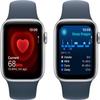 Apple Watch SE (2nd Gen) [GPS 40mm] - Silver Aluminum Case with Storm Blue Sport Band, S/M (Renewed) view 3