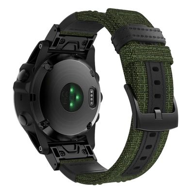 KAVJU 22 26mm Nylon Sport Watchband Strap for Garmin Fenix 5X 6X Pro 5 6 935 Plus 3 3HR Watch Easyfit Wrist Band Forerunner 935 945 (Color : Armygreen, Size : For Fenix 6X 5X)