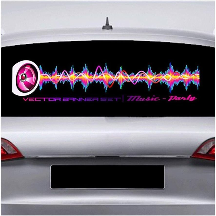 AMeLL Car Music Rhythm Light Car Rear Window Music Rhythm Lamp, Car Auto Sticker Led Light EqualizerSize : 90x25cm