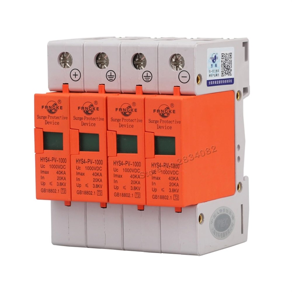 DC 1000V 20KA 40KA 4 P 4 Pole SPD House Surge Protector Protective Low-Voltage Arrester Device HYS4-PV-1000 din Rail