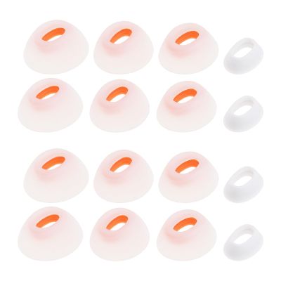 Be In Your Mind 8Pair White Silicone Earplugs in-Ear Headphones Eartips Replacement Earbuds Headphone Attachments Compatible with JBL Tune Flex 4 Sizes (XS/S/M/L), large