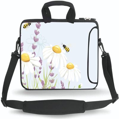 14 15 15.4 15.6 inch Messenger Bag Carrying Case Sleeve with Handle Accessory Pocket Fits 14 to 15-Inch Laptops/Notebook/Ebooks/Kids Tablet/Pad(Honeybee)