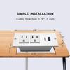4 LEAF USB C Recessed Power Strip Fast Charge Desktop Power Station 2 Outlets 2 USB (PD20W & QC18W, Total 20W) Mountable Flat Plug 10'ft Extension Cord Mount for Tabletop Sofa Cabinet Nightstand view 2