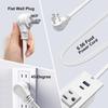 4 LEAF USB C Recessed Power Strip Fast Charge Desktop Power Station 2 Outlets 2 USB (PD20W & QC18W, Total 20W) Mountable Flat Plug 10'ft Extension Cord Mount for Tabletop Sofa Cabinet Nightstand view 4
