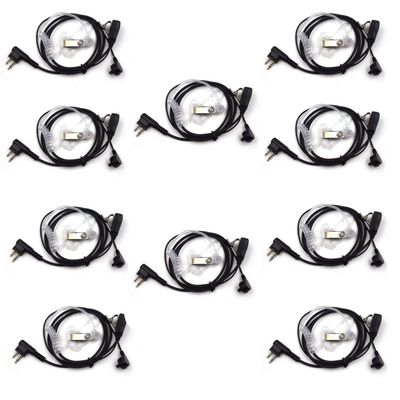 (10-Pack) 2-Pin Microphone Clear Acoustic Tube Headphones Compatible for Motorola CP200 CP200d CP185 CP250 RDU2020 RDM2070D RDU2080D CLS1410 CLS1110 CLS1413 Two Way Radio with PTT
