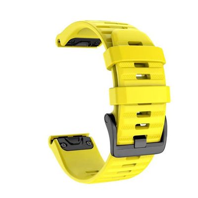 BUDAY 26mm 22mm 20mm Watchband for Garmin Fenix 5X 5 5S Plus 6S 6 6Plus 3 3 HR 935 945 Watch Strap Quick Release Easy fit Wrist Band (Color : Yellow, Size : 26mm Fenix 5X 6X Pro)