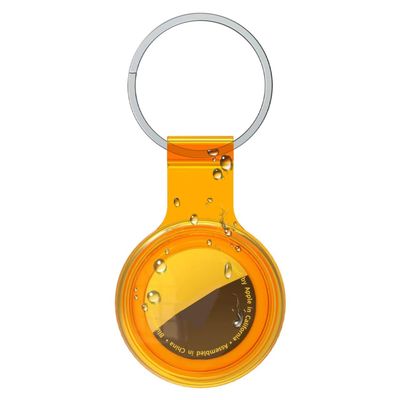Compatible with Apple AirTags, Waterproof & 360 Full-Body Protective GPS Finder Case Keychain for Bags, Keys, Pets and Valuables (Orange)
