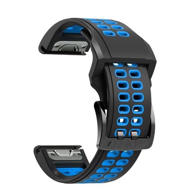 BUDAY 26 22MM Silicone Leather Watchband Strap For Garmin Fenix 7 7X 5 5X Plus 6 6X Pro Smartwatch QuickFit Easyfit Wristband Bracelet (Color : A, Size : 26mm For Fenix 6X 6XPro)