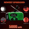 iRonsnow Solar Emergency Hand Crank Weather Radio, Portable Self Powered NOAA AM/FM Radios with SOS Alarm LED Flashlight 5000mAh Smart Phone USB Charger for Camping (Green) view 3