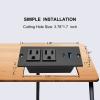 USB C Recessed Power Strip Fast Charge Desktop Power Station 2 Outlets 2 USB (PD20W & QC18W, Total 20W) Mountable Flat Plug 10'ft Extension Cord Mount for Tabletop Sofa Cabinet Nightstand view 2