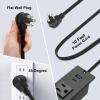 USB C Recessed Power Strip Fast Charge Desktop Power Station 2 Outlets 2 USB (PD20W & QC18W, Total 20W) Mountable Flat Plug 10'ft Extension Cord Mount for Tabletop Sofa Cabinet Nightstand view 4