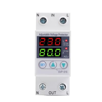 Home Usage Dual LED Display 40A 63A 80A Din Rail 230V Adjustable Voltage Surge Protector Relay with Limit Current Protection (Size : 120V AC, Color : 80A)