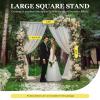 Professional Backdrop Stand Pipe Kit, 10x10 FT Portable Adjustable Square Metal Arch Stand Frame, Studio Wedding Curtain Frame Telescopic Pole with Heavy Duty Base view 3