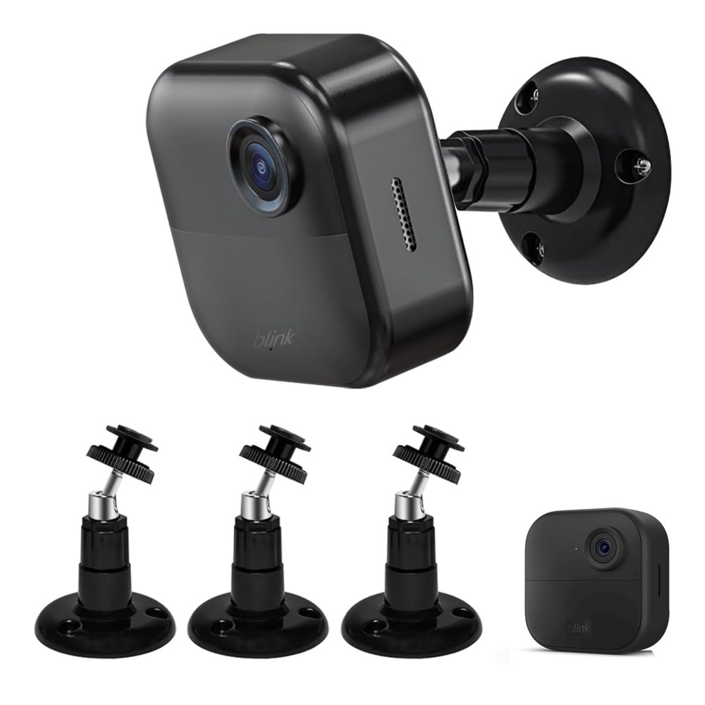 TAICHIPANDA Blink Outdoor Camera Mount, 360 Degree Adjustable Indoor/Outdoor Wall Mount Bracket for Blink Home Security System Black 3 Pack