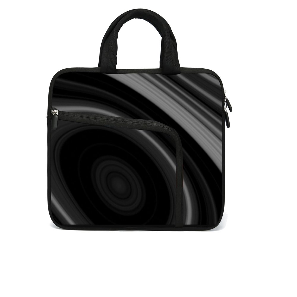 11 11.6 12 12.1 12.5 inches Laptop Sleeve Chromebook Case Ultrabook Case Notebook Sleeve PC Messenger Bag Tablet Case Neoprene Handle Sleeve for Women Men, Two Pockets(Cool Black)