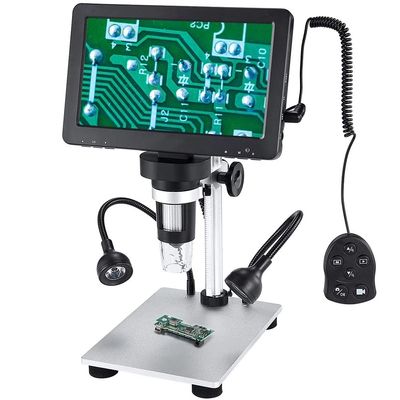 1200X Digital Microscope Magnification with Wired Remote, 7.0 Inch LCD Screen, FHD 1080P Video Microscope, 90 Adjustable Screen, PC View Windows & Mac OS Compatible
